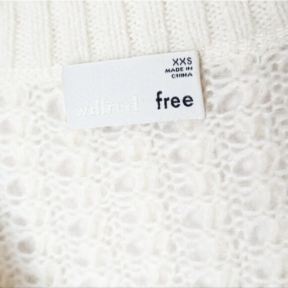 Wilfred Fortune Cardigan Alpaca Mohair Sweater Crochet Espace XXS Aritzia - Picture 13 of 14